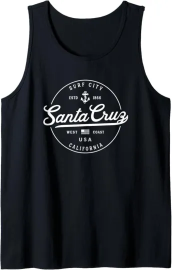 Discover Nautical Anchor Santa Cruz California Vacation Tank Top