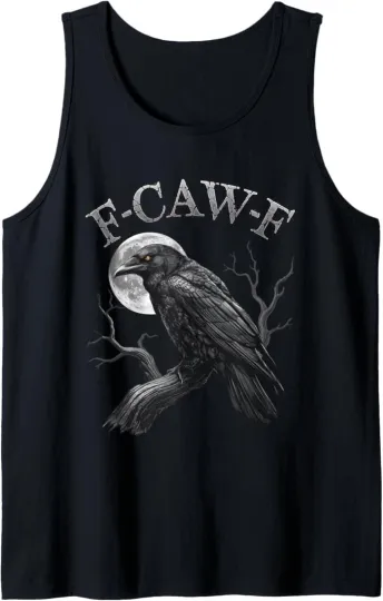 Discover Black Crow F-Caw-F Funny Black Bird Moon Gothic Tank Top