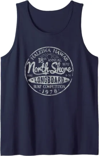 Discover Long Board North Shore Surf Vintage Hawaii Beach Tank Top