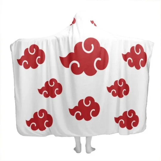 Akatsuki White Hooded Blanket, Narutoo Hooded Blanket