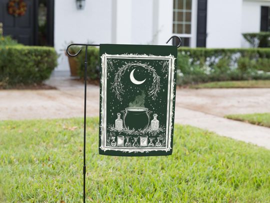 Discover Halloween Garden Flag, Statement Flag for Front Lawn, Garden Decor, Halloween Garden Banner, Spooky Garden Decor, Halloween Party Decoration
