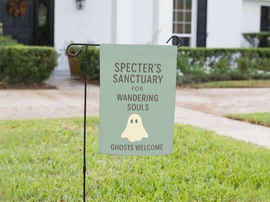 Discover Halloween Garden Flag, Statement Flag for Front Lawn, Garden Decor, Halloween Garden Banner, Spooky Garden Decor, Halloween Party Decoration
