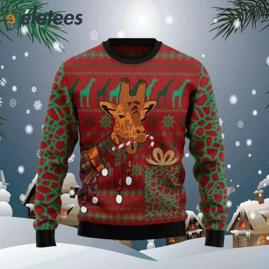 Discover Giraffe Scarves Ugly Christmas Sweater