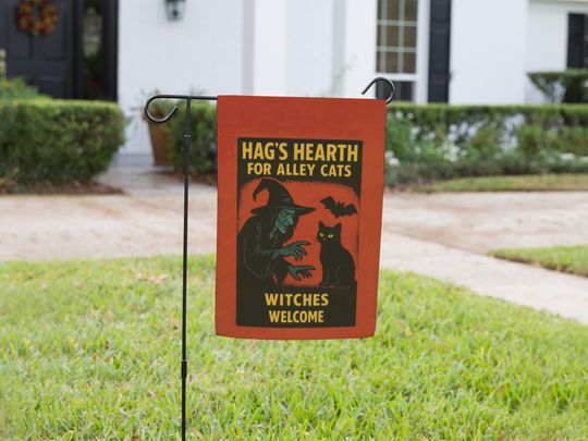 Discover Halloween Garden Flag, Statement Flag for Front Lawn, Garden Decor, Halloween Garden Banner, Spooky Garden Decor, Halloween Party Decoration