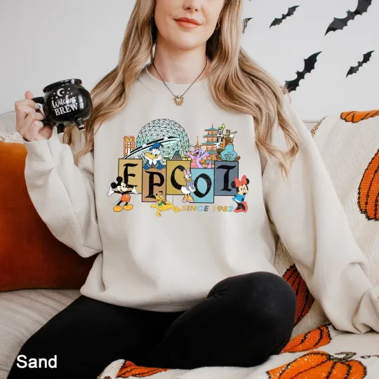 Discover Disney Friends Epcot Sweatshirt, Disney Vacation Sweatshirt
