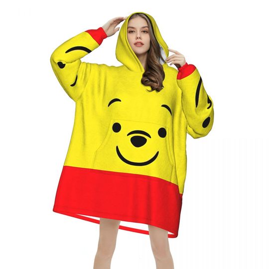 Discover Winnie The Pooh Blanket Hoodie Wearable Blanket Large with Pocket Warm Sleeping Bag Soft Cozy Onesie