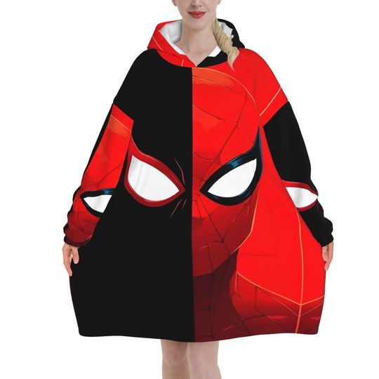 Spider Man Blanket Hoodie For Adult Kid, Christmas Gift Idea