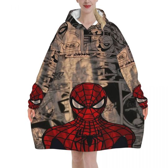 Spider-Man Blanket Hoodie Wearable Oversized Blanket