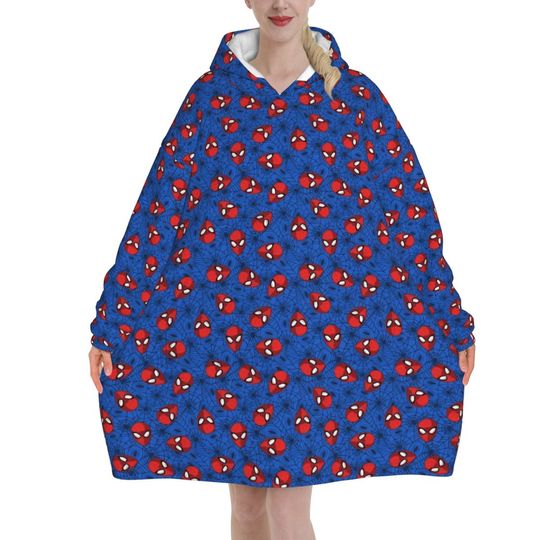 Spider-Man Blanket Hoodie Oversized Wearable Sweatshirt for Women and Girls