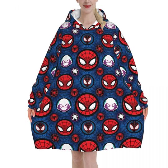 Spider-Man Blanket Hoodie Oversized Wearable Sweatshirt for Women and Girls