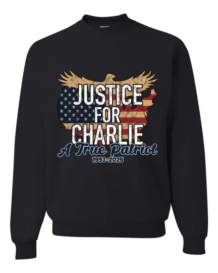 Discover Justice for Charlie USA American Flag Unisex Crewneck Sweatshirt