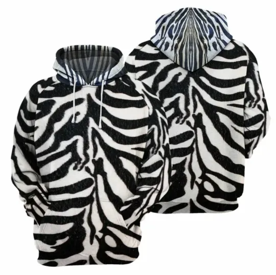 Discover Zebra Pattern 3D Hooded Hoodie All Over Print