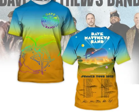 Discover Dave Matthew Band Summer Tour 2025 AOP 3D T-Shirt