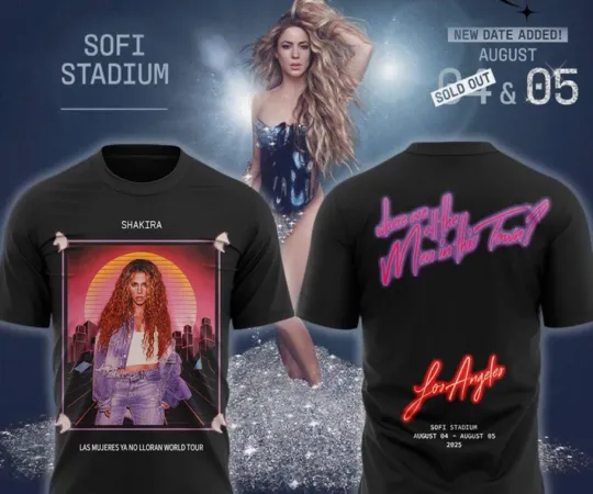 Discover Shakira Las Mujeres Ya No Lloran World Tour 2025 AOP 3D T-Shirt