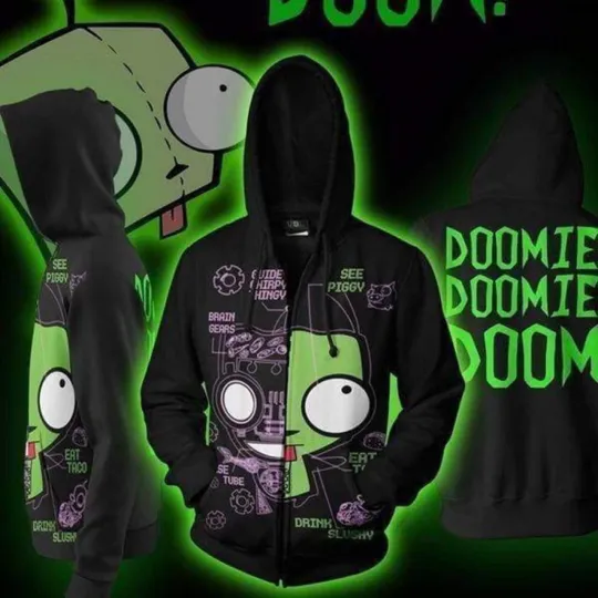 Discover Invader Zim GIR in Dog Disguise 3D Zip Hoodie Costume