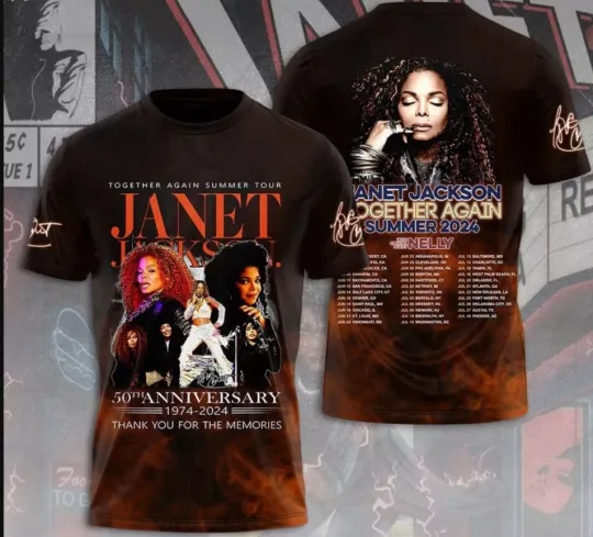 Janet Jackson Together Again Summer Tour 2024 AOP 3D T-Shirt