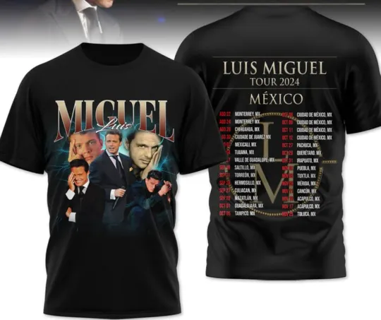 Discover Luis Miguel Tour 2024 Mexico AOP 3D T-Shirt