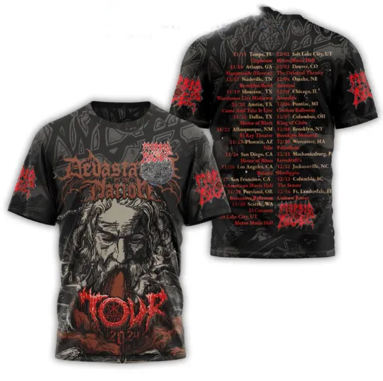 Discover Morbid Angel Devastation On The Nation Tour 2024 AOP 3D T-Shirt