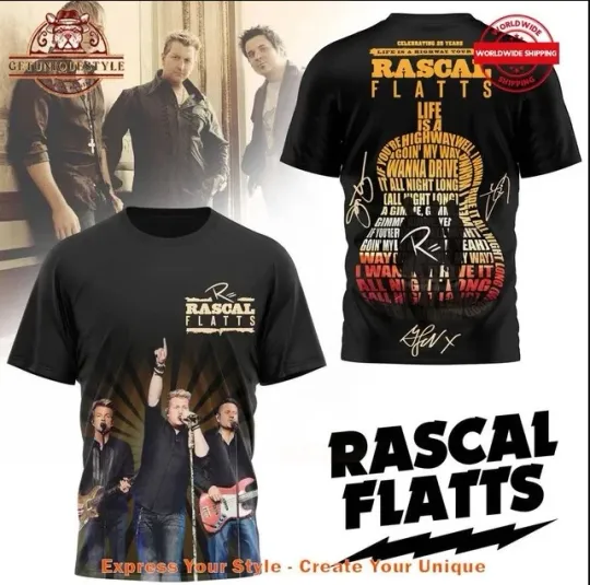 Discover Rascal Flatts Celebrating 25 Years Tour AOP 3D T-Shirt