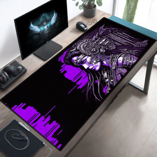 Retrowave Princess Deskmat, Neon Deskpad,