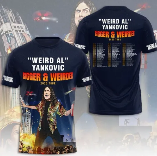 Discover Weird Al Yankovic Bigger & Weirder 2025 Tour 2025 AOP 3D T-Shirt