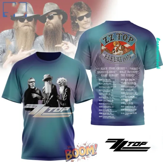 Discover ZZ Top The Elevation Tour AOP 3D T-Shirt