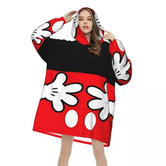 Discover Mickey Mouse Oversized Blanket Hoodie Sweatshirt Long Fleece Hooded Wearable Blanket with Large Pocket for Women Men