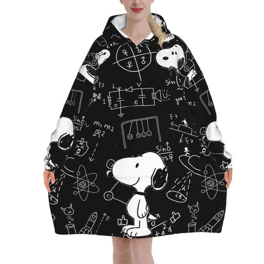 Discover Snoopys Cute Dogs Woodstock Blanket Hoodie Wearable Blanket Large with Pocket Warm Sleeping Bag Soft Cozy Onesie