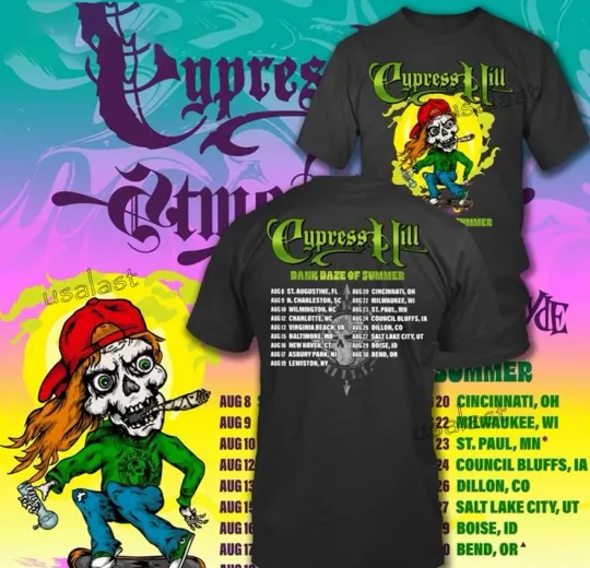 Discover Cypress Hill Dank Daze of Summer Tour AOP 3D T-Shirt