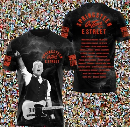 Discover Bruce Springsteen E Street Band On Tour 2025 AOP 3D T-Shirt
