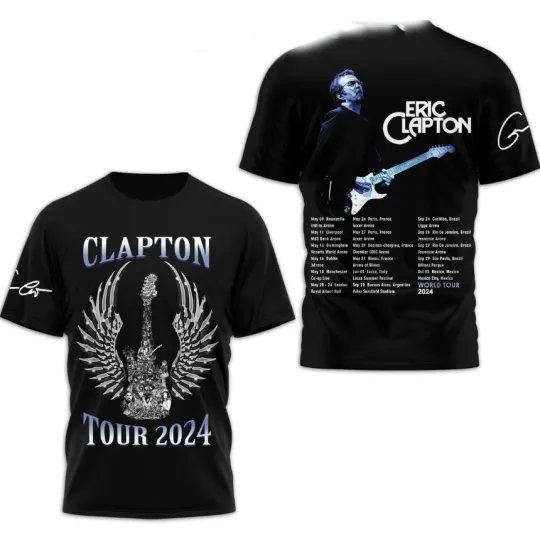 Eric Clapton World Tour 2024 AOP 3D T-Shirt