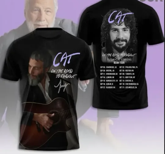 Discover Cat Stevens On The Road To Find Out Book Tour 2025 AOP 3D T-Shirt