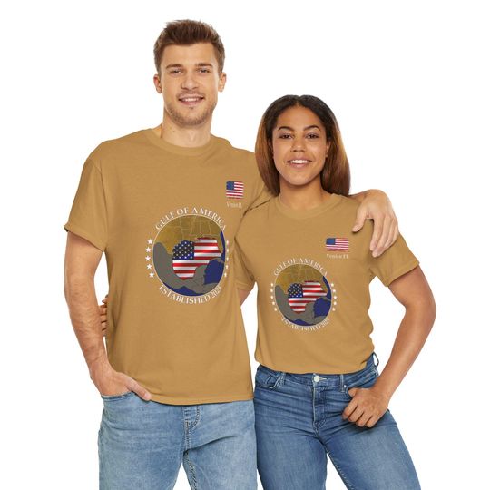 Gulf Of America Custom T Shirt Add Your City And State - Personalized T-Shirt Choose Your Location - MAGA Tshirt - In 7 Colors and 5 Sizes.