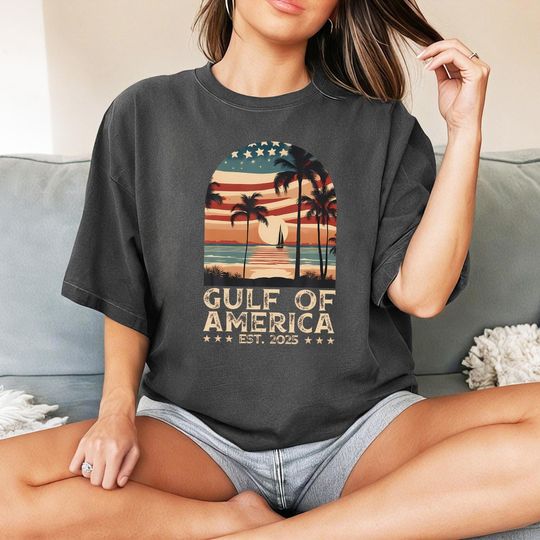 Gulf Of America Comfort Colors Shirt, Patriotic Vintage T-Shirt, Retro USA Shirt, Americana Graphic Shirt, Make America Great Again Shirt