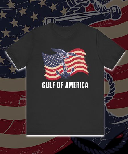 Gulf of America Tee: Vintage Anchor Graphic, Patriotic T-Shirt
