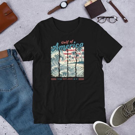 Vintage Gulf of America T-Shirt: Patriotic Beach Tee