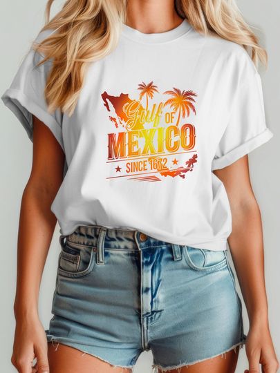 Gulf of Mexico T-Shirt  Vintage Coastal Map Tee  Ocean Lover Graphic Shirt  Beach Vibes Travel Top  Vacation T-Shirt Comfort Colors