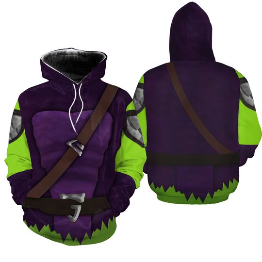 Goblin Costume Hoodie and Sweatpants Set, Spider-Man Character All-Over Print Sweatshirt, Green Goblin Cosplay Costume 3D Shirt