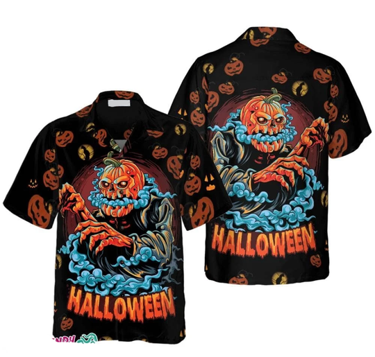 Scary Pumpkin For Halloween Night Hawaiian Shirt