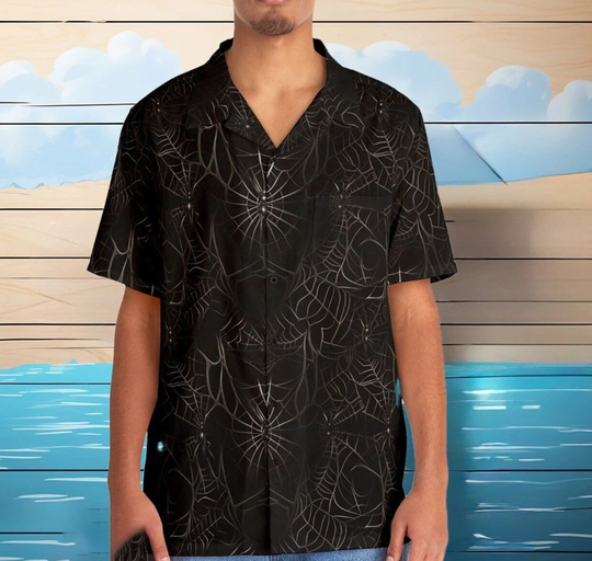 Mystical Spider Web Enchantment Halloween Themed Hawaiian Shirt