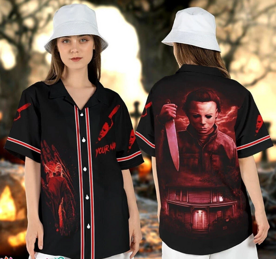 Custom Michael Myers Horror Killer Baseball Halloween Shirt