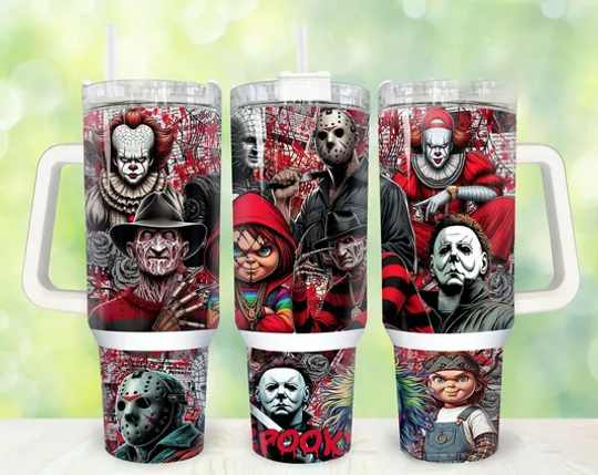 Horror Movies 40oz Tumbler, Halloween Tumbler 40oz, Halloween Horror 40oz Tumbler Wrap