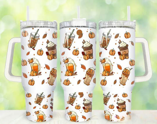 Discover Halloween Pumpkin Spice 40oz Tumbler, Halloween Pumpkin Coffee Tumbler 40oz