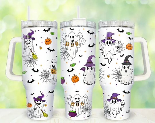 Discover Halloween Ghost 40oz Tumbler, Halloween Tumbler 40oz, Halloween Horror 40oz Tumbler Wrap
