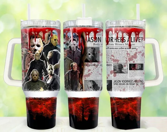 Horror Movies 40oz Tumbler, Halloween Tumbler 40oz, Halloween Horror 40oz Tumbler Wrap