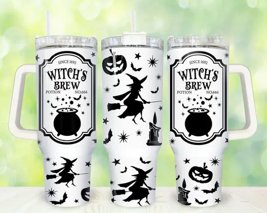 Discover Witch's Brew 40oz Tumbler, Halloween Tumbler 40oz, Halloween Witch 40oz Tumbler Wrap