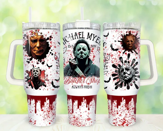 Horror Movies 40oz Tumbler, Halloween Tumbler 40oz, Halloween Horror 40oz Tumbler Wrap