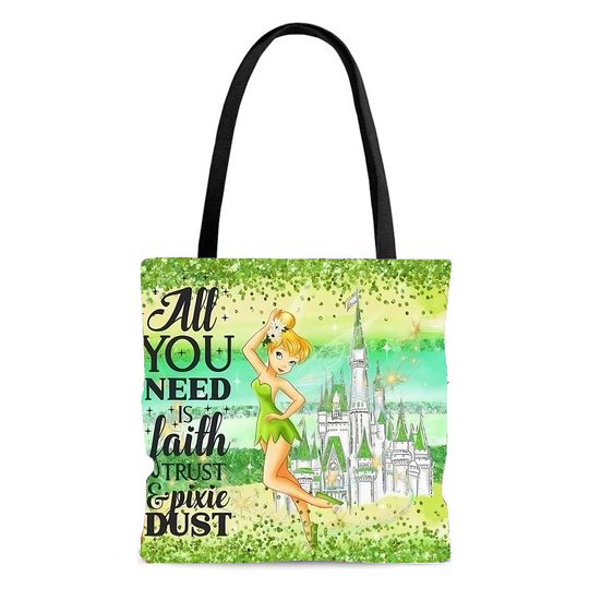 Tinker Bell Tote Bag, Tinker Bell Handbag, Tinker Bell Lovers Gift