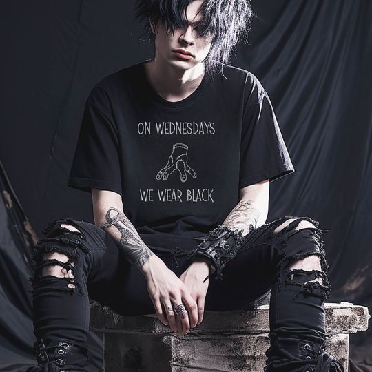 Discover On Wednesdays We Wear Black Tshirt, Gothic, witchy, mean girls, Wednesday Addams, Wednesday,