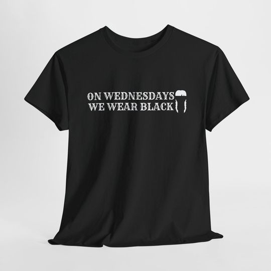 Discover On Wednesdays We Wear Black T-Shirt: Wednesday TV Show Merch